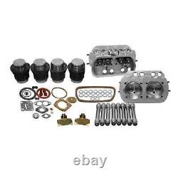 VW 1600 SINGLE PORT TOP END REBUILD KIT, 85.5mm Pistons WITH STOCK HEADS